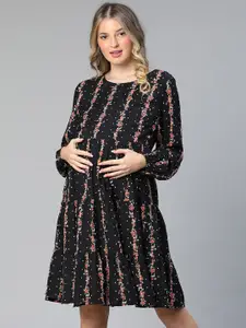 Oxolloxo Floral Print Maternity A-Line Dress