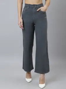 GUTI Women Bootcut High-Rise Light Fade Stretchable Cotton Jeans