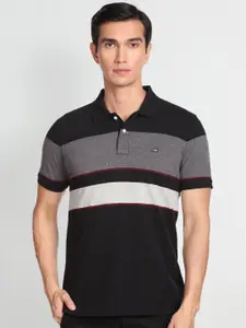 Arrow Sport Vertical Striped Polo Collar Compact Cotton Casual T-shirt