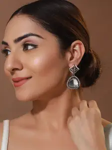 Priyaasi Silver-Plated Contemporary Drop Earrings