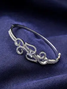 Priyaasi Silver-Plated American Diamond Link Bracelet
