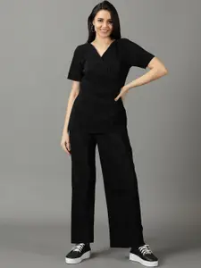 SHOWOFF Women V-Neck Top & Palazzos Co-Ords