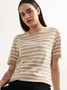GANT Striped Round Neck Pure Cotton T-shirt