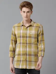 Voi Jeans Tartan Checked Pure Cotton Casual Shirt
