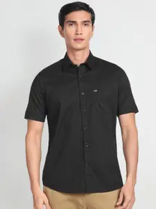 Arrow Sport Spread Collar Short Sleeves Twill Pure Cotton Casual Shirt