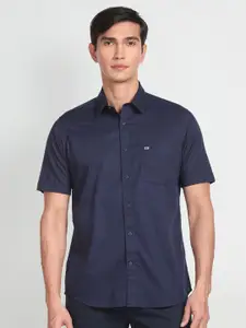 Arrow Sport Spread Collar Short Sleeves Twill Pure Cotton Casual Shirt