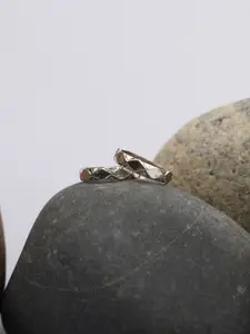 Arte Jewels Set Of 2 Oxidised Toe Rings
