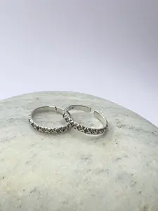 Arte Jewels Women 925 Sterling Silver Oxidised Toe Rings