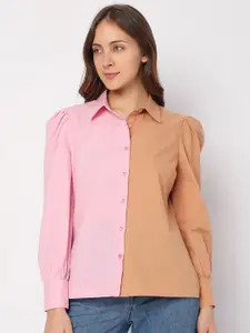 Vero Moda Colourblocked Slim Fit Casual Shirt