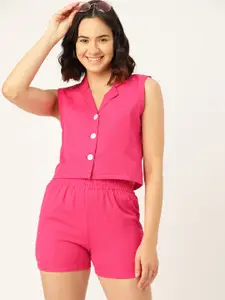 DressBerry Crop Shirt & Shorts Pure Cotton Co-Ords