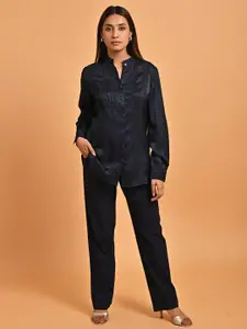 Lakshita Mandarin Collar Satin Casual Shirt