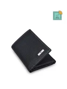 URBAN FOREST Men Textured Leather Three Fold Wallet