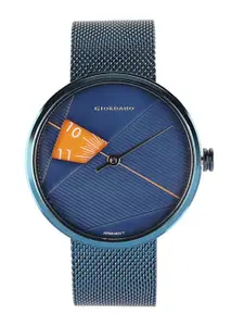 GIORDANO Men Textured Round Dial & Bracelet Style Straps Analogue Watch- GZ-50050-22