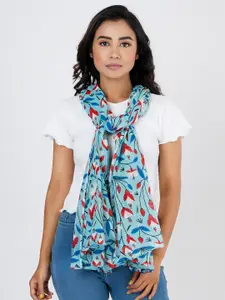 AQVA Floral Printed Cotton Scarf