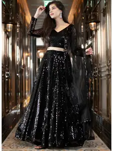 Label Shaurya Sanadhya Embellished Sequinned Ready to Wear Lehenga & Blouse With Dupatta