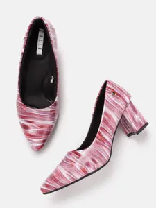 ELLE Printed Block Heel Pumps