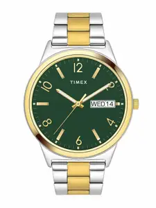 Timex Men Brass Dial & Stainless Steel Bracelet Style Straps Analogue Watch TWTG10006