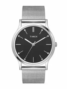 Timex Men Brass Dial & Stainless Steel Bracelet Style Straps Analogue Watch TW000R453