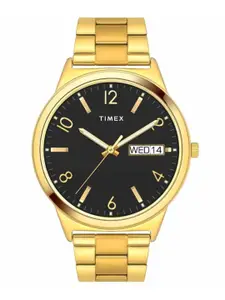 Timex Men Brass Dial & Stainless Steel Bracelet Style Straps Analogue Watch TWTG10005