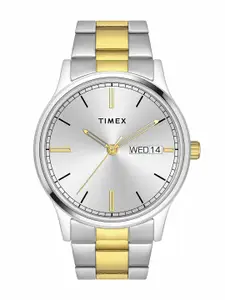 Timex Men Brass Dial & Stainless Steel Straps Analogue Watch TW0TG8314