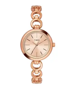 Timex Women Brass Dial & Bracelet Style Straps Analogue Watch TWEL11434