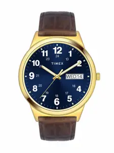 Timex Men Brass Leather Straps Analogue Watch TWTG10001