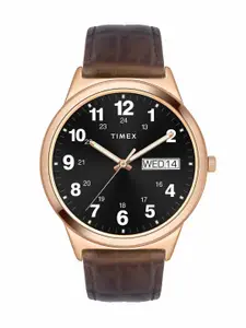Timex Men Brass Leather Straps Analogue Watch TWTG10002