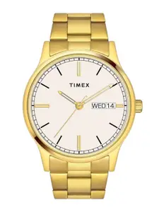 Timex Men Brass Dial & Stainless Steel Straps Analogue Watch TW0TG8313