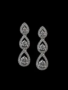 Clara Sterling Silver Rhodium-Plated Tear Shaped Drop Earrings