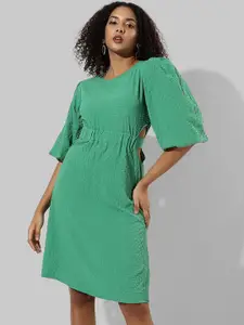 Campus Sutra Flared Sleeve Fit & Flare Dress