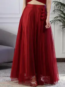 NEUDIS Soft Net Flared Maxi Lehenga Skirt