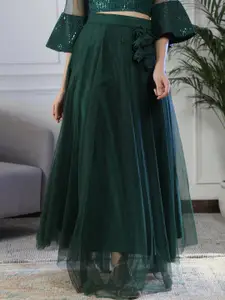 NEUDIS Soft Net Flared Maxi Lehenga Skirt