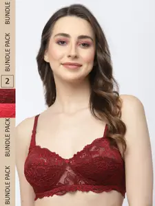 Docare Pack of 2 Non-Padded Lace Bralette Bra