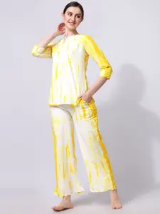 MIRCHI FASHION Tie And Dye Printed Pure Cotton Night Suit