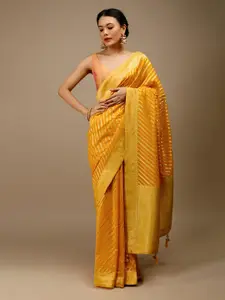KALKI Fashion Striped Zari Pure Georgette Saree