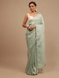 KALKI Fashion Ethnic Motif Printed Gotta Patti Pure Silk Saree