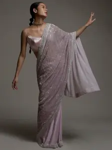 KALKI Fashion Sequin Embellished Pure Crepe Saree