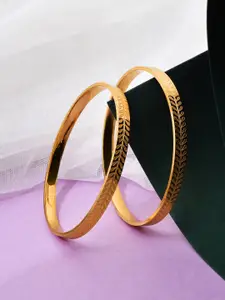 Shoshaa Set Of 2 Gold-Plated Handcrafted Bangles