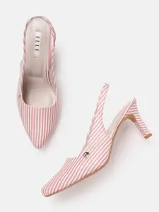 ELLE Women Striped Slim Heeled Pumps