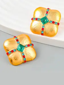AVANT-GARDE PARIS Gold-Plated Square Shaped Studs Earrings