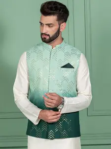 KISAH Men Ombre Zari  Regular Fit Nehru Jacket