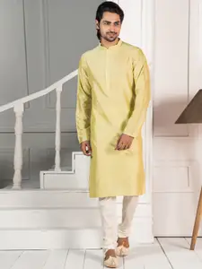 KISAH Mandarin Collar Straight Kurta With Churidar