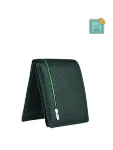 URBAN FOREST Men Textured Leather RFID Blocking Two Fold Wallet