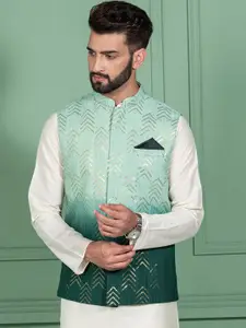 KISAH Men Ombre Zari  Regular Fit Nehru Jacket