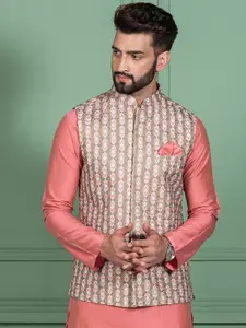 KISAH Mandarin Collar Printed Nehru Jacket
