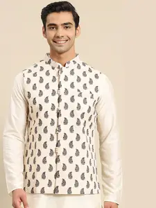 KISAH Printed Woven Nehru Jacket