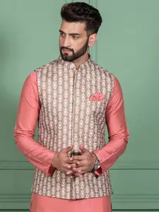 KISAH Woven Design Nehru Jacket