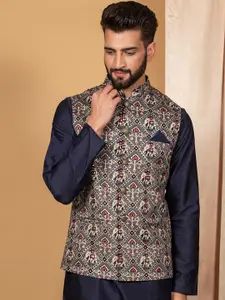 KISAH Printed Woven Nehru Jacket