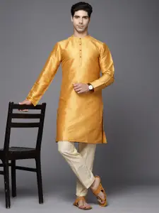 Indo Era Men Woven Design Geometric Kurta
