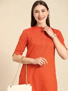 Anouk Women Mandarin Collar Straight Kurta